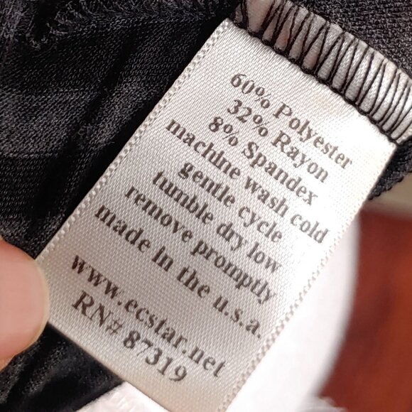 EC Star Y2k Goth Top Black Retro 60s Mod Stripe 3/4 Sleeve Top - Picture 2 of 8